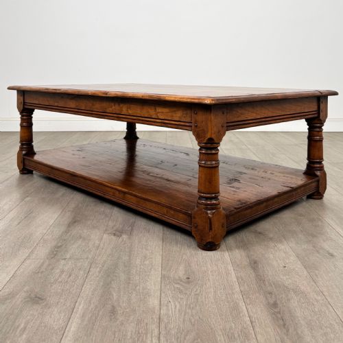 ANTIQUE 20TH CENTURY LARGE COFFEE TABLE IN CHERRY WOOD - ADDITIONAL PHOTO 1