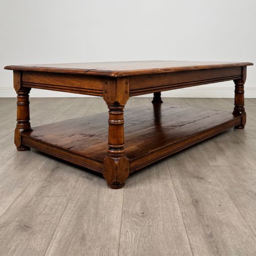 ANTIQUE 20TH CENTURY LARGE COFFEE TABLE IN CHERRY WOOD - ADDITIONAL PHOTO 3