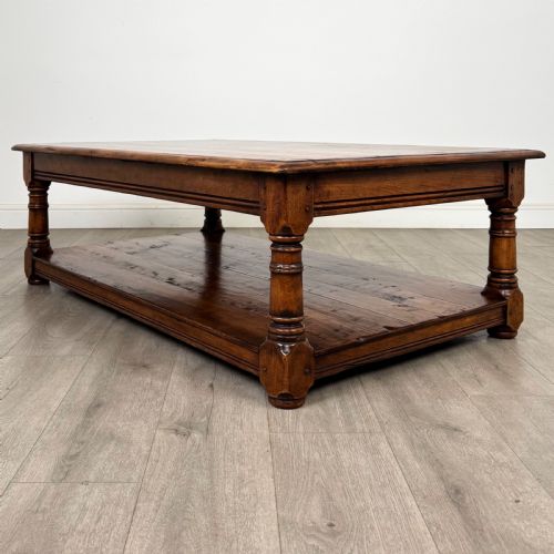 ANTIQUE 20TH CENTURY LARGE COFFEE TABLE IN CHERRY WOOD - ADDITIONAL PHOTO 4