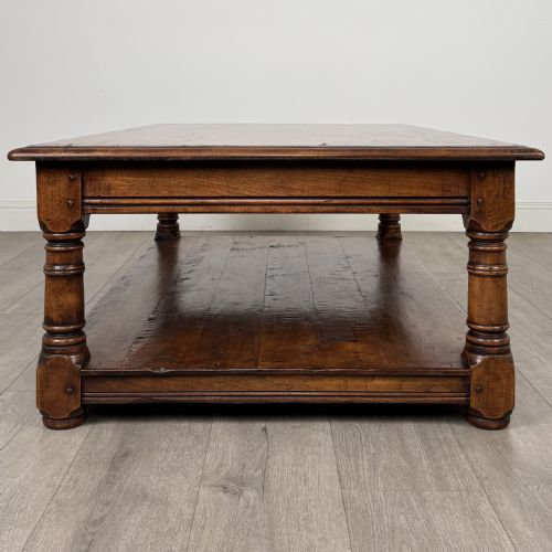 ANTIQUE 20TH CENTURY LARGE COFFEE TABLE IN CHERRY WOOD - ADDITIONAL PHOTO 5