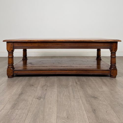 ANTIQUE 20TH CENTURY LARGE COFFEE TABLE IN CHERRY WOOD - ADDITIONAL PHOTO 6