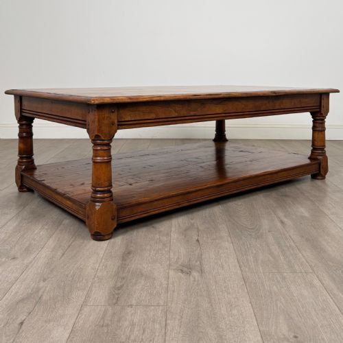 ANTIQUE 20TH CENTURY LARGE COFFEE TABLE IN CHERRY WOOD - ADDITIONAL PHOTO 7