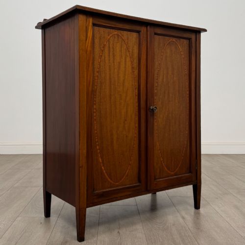 ANTIQUE 20TH CENTURY INLAID EDWARDIAN CUPBOARD IN MAHOGANY - ADDITIONAL PHOTO 8
