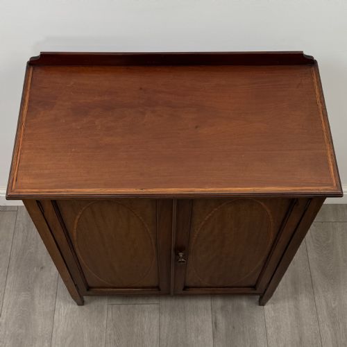 ANTIQUE 20TH CENTURY INLAID EDWARDIAN CUPBOARD IN MAHOGANY - ADDITIONAL PHOTO 9