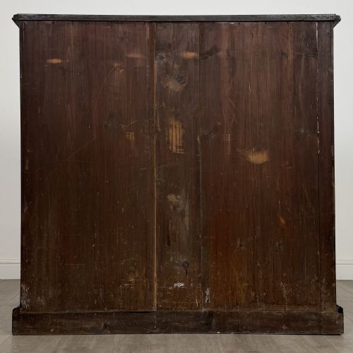 ANTIQUE 19TH CENTURY VICTORIAN CARVED OPEN BOOKCASE IN OAK - ADDITIONAL PHOTO 7