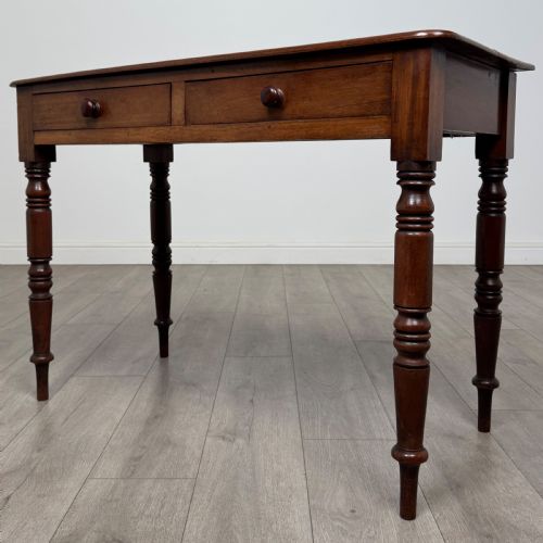 ANTIQUE 19TH CENTURY VICTORIAN WRITING TABLE IN MAHOGANY - ADDITIONAL PHOTO 1