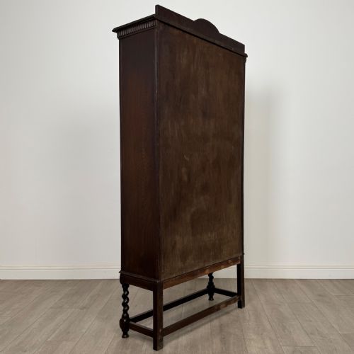 ANTIQUE 20TH CENTURY EDWARDIAN DISPLAY CABINET IN OAK - ADDITIONAL PHOTO 5