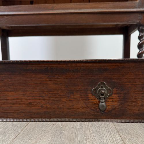 ANTIQUE 20TH CENTURY EDWARDIAN DISPLAY CABINET IN OAK - ADDITIONAL PHOTO 12