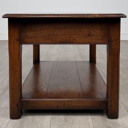 ANTIQUE 20TH CENTURY FINE QUALITY COFFEE TABLE IN OAK - ADDITIONAL PHOTO 6