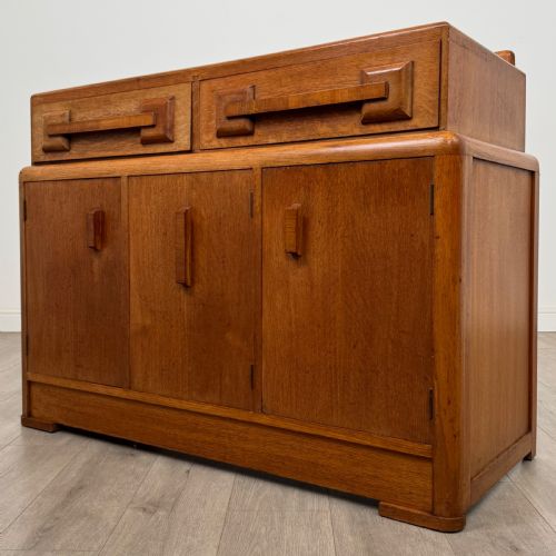 ANTIQUE 20TH CENTURY ART DECO SIDEBOARD IN GOLDEN OAK - ADDITIONAL PHOTO 2