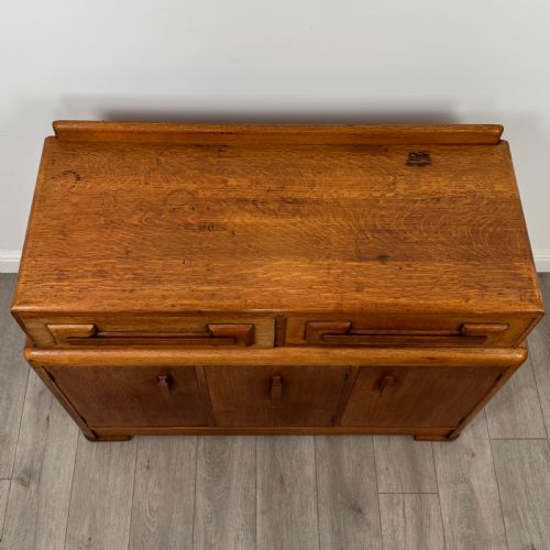 ANTIQUE 20TH CENTURY ART DECO SIDEBOARD IN GOLDEN OAK - ADDITIONAL PHOTO 9