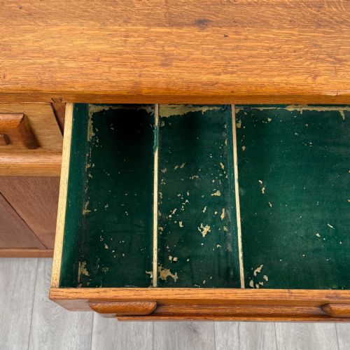ANTIQUE 20TH CENTURY ART DECO SIDEBOARD IN GOLDEN OAK - ADDITIONAL PHOTO 11