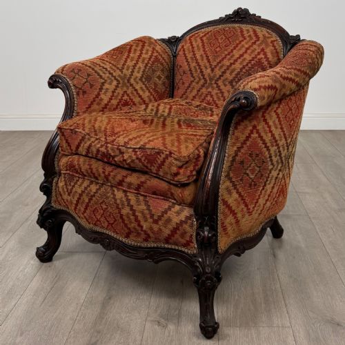 ANTIQUE 19TH CENTURY VICTORIAN ARMCHAIR IN ROSEWOOD - ADDITIONAL PHOTO 1