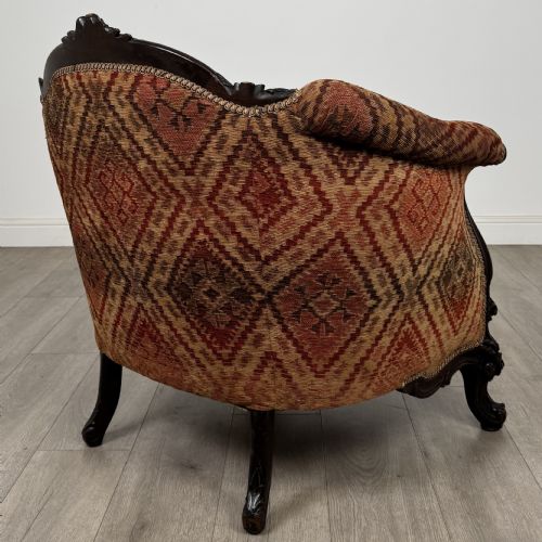 ANTIQUE 19TH CENTURY VICTORIAN ARMCHAIR IN ROSEWOOD - ADDITIONAL PHOTO 5