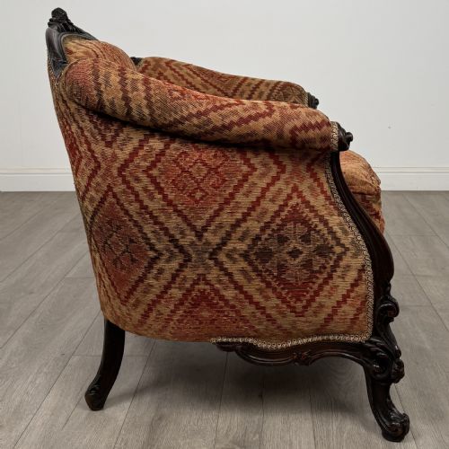 ANTIQUE 19TH CENTURY VICTORIAN ARMCHAIR IN ROSEWOOD - ADDITIONAL PHOTO 6