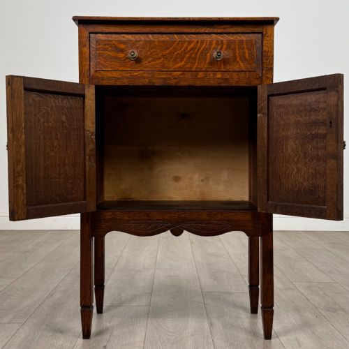 ANTIQUE 20TH CENTURY SMALL EDWARDIAN CABINET IN GOLDEN OAK - ADDITIONAL PHOTO 1