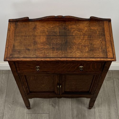 ANTIQUE 20TH CENTURY SMALL EDWARDIAN CABINET IN GOLDEN OAK - ADDITIONAL PHOTO 9