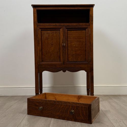 ANTIQUE 20TH CENTURY SMALL EDWARDIAN CABINET IN GOLDEN OAK - ADDITIONAL PHOTO 10