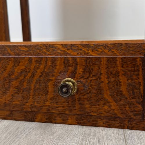 ANTIQUE 20TH CENTURY SMALL EDWARDIAN CABINET IN GOLDEN OAK - ADDITIONAL PHOTO 11