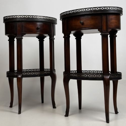 antique 20th century pair of mahogany bedside cabinets - CATEGORY: ANTIQUE FURNITURE - DATED EDWARDIAN
