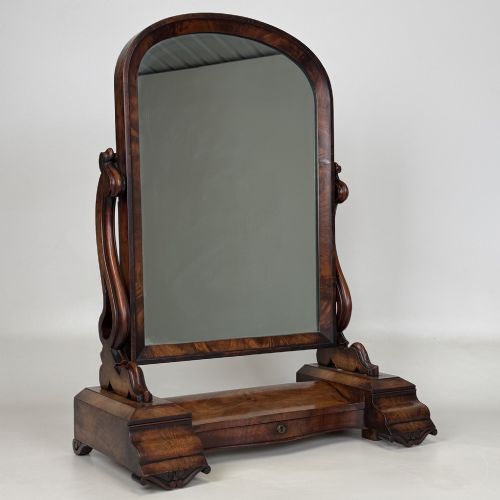 antique 19th century victorian dressing mirror in mahogany - CATEGORY: ANTIQUE MIRRORS - DATED VICTORIAN