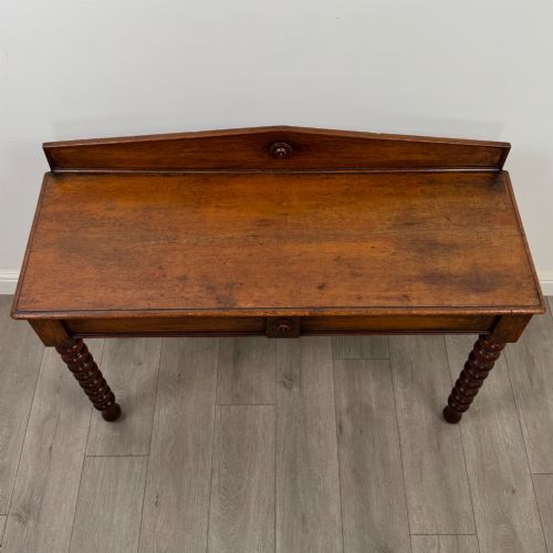 ANTIQUE 19TH CENTURY BOBBIN TURNED VICTORIAN WRITING TABLE IN OAK - ADDITIONAL PHOTO 10