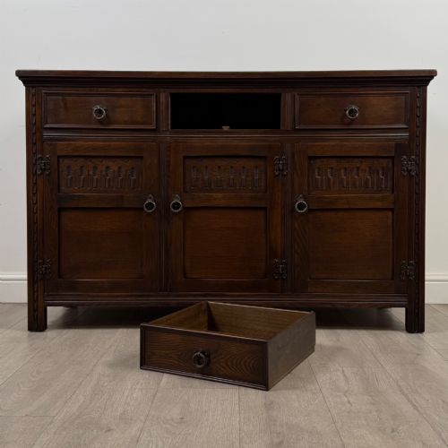 ANTIQUE 20TH CENTURY GOOD QUALITY SIDEBOARD IN OAK - ADDITIONAL PHOTO 10