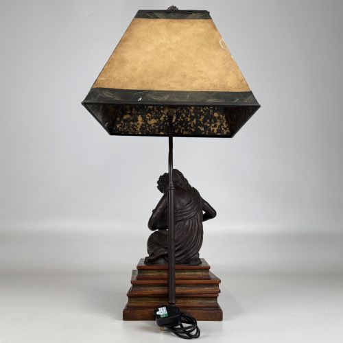 ANTIQUE 19TH CENTURY DECORATIVE BRONZE TABLE LAMP - ADDITIONAL PHOTO 4
