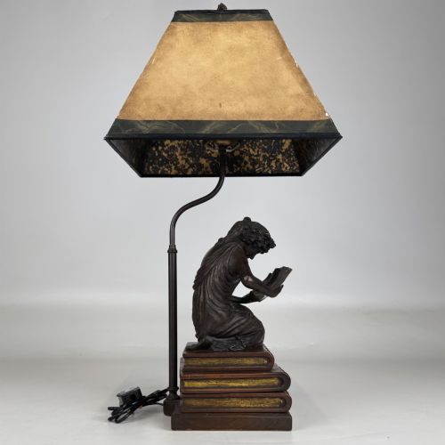 ANTIQUE 19TH CENTURY DECORATIVE BRONZE TABLE LAMP - ADDITIONAL PHOTO 6