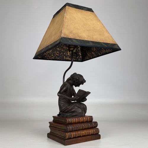 ANTIQUE 19TH CENTURY DECORATIVE BRONZE TABLE LAMP - ADDITIONAL PHOTO 7
