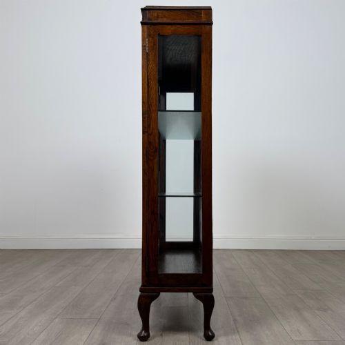 ANTIQUE 20TH CENTURY SMALL GLAZED DISPLAY CABINET IN OAK - ADDITIONAL PHOTO 3