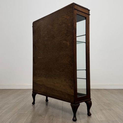ANTIQUE 20TH CENTURY SMALL GLAZED DISPLAY CABINET IN OAK - ADDITIONAL PHOTO 6