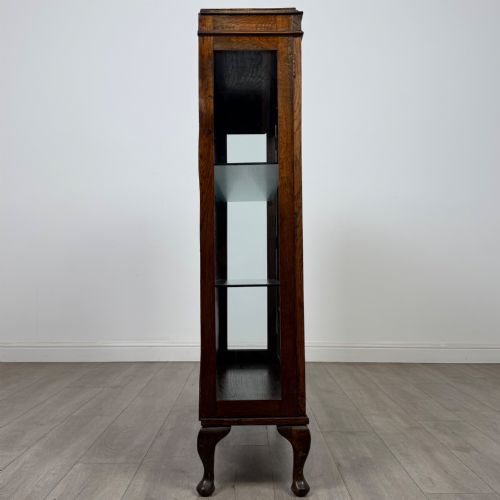 ANTIQUE 20TH CENTURY SMALL GLAZED DISPLAY CABINET IN OAK - ADDITIONAL PHOTO 7
