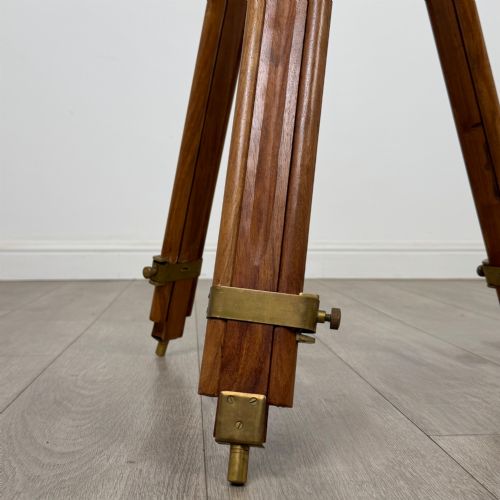 ANTIQUE 20TH CENTURY DECORATIVE BRASS FLOOR STANDING TELESCOPE - ADDITIONAL PHOTO 7