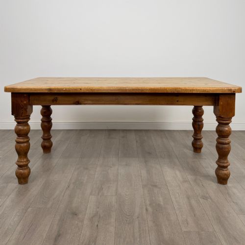 ANTIQUE 20TH CENTURY FARMHOUSE DINING TABLE WITH 6 CHAIRS - ADDITIONAL PHOTO 2