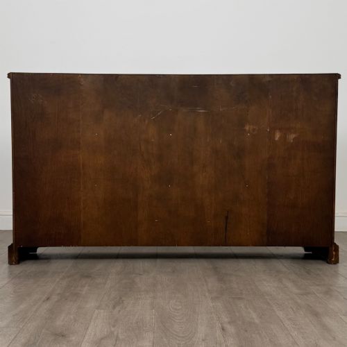 ANTIQUE 20TH CENTURY CARVED OAK LINENFOLD BOOKCASE - ADDITIONAL PHOTO 6
