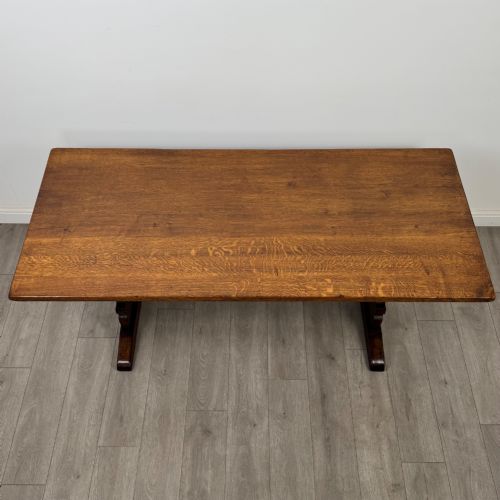 ANTIQUE 20TH CENTURY REFRACTORY STYLE DINING TABLE IN OAK - ADDITIONAL PHOTO 3