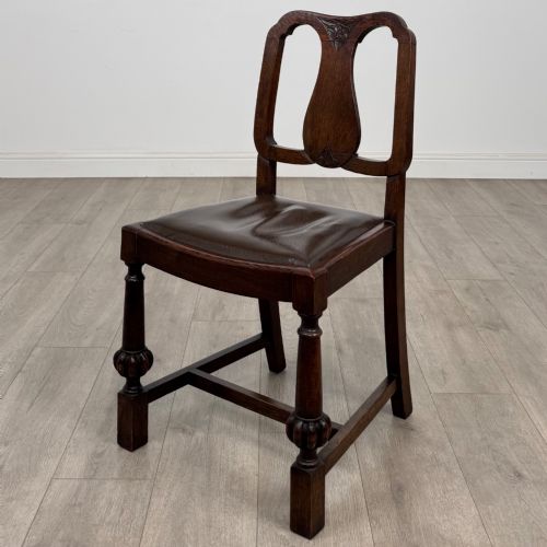 ANTIQUE 20TH CENTURY SET OF 4 EDWARDIAN OAK DINING CHAIRS - ADDITIONAL PHOTO 1