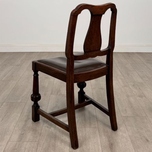 ANTIQUE 20TH CENTURY SET OF 4 EDWARDIAN OAK DINING CHAIRS - ADDITIONAL PHOTO 2