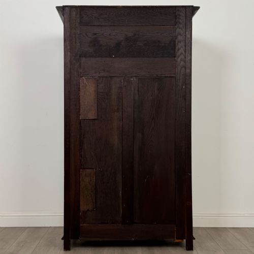 ANTIQUE 20TH CENTURY JACOBEAN STYLE WARDROBE IN OAK - ADDITIONAL PHOTO 5