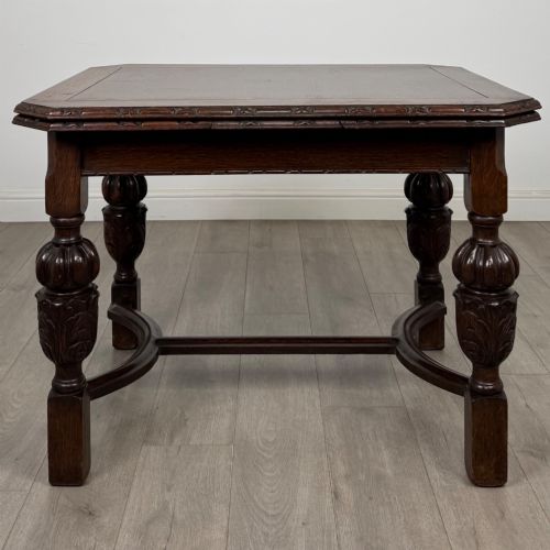 ANTIQUE 20TH CENTURY DRAW LEAF DINING TABLE IN OAK - ADDITIONAL PHOTO 2