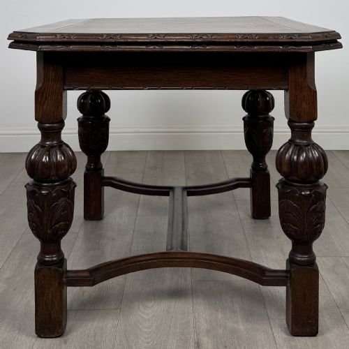ANTIQUE 20TH CENTURY DRAW LEAF DINING TABLE IN OAK - ADDITIONAL PHOTO 3