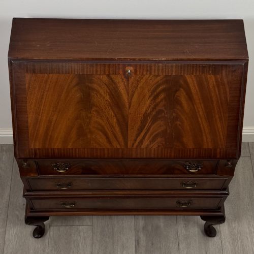 ANTIQUE 20TH CENTURY GOOD QUALITY BUREAU IN MAHOGANY - ADDITIONAL PHOTO 9