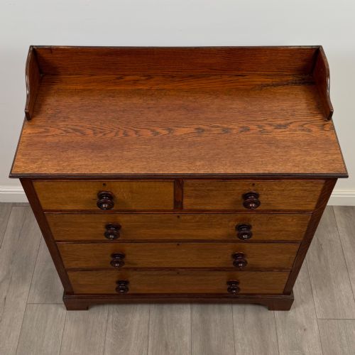ANTIQUE 19TH CENTURY VICTORIAN CHEST OF DRAWERS IN OAK - ADDITIONAL PHOTO 8