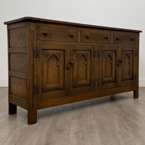 ANTIQUE 20TH CENTURY GOOD QUALITY SIDEBOARD IN OAK - ADDITIONAL PHOTO 8