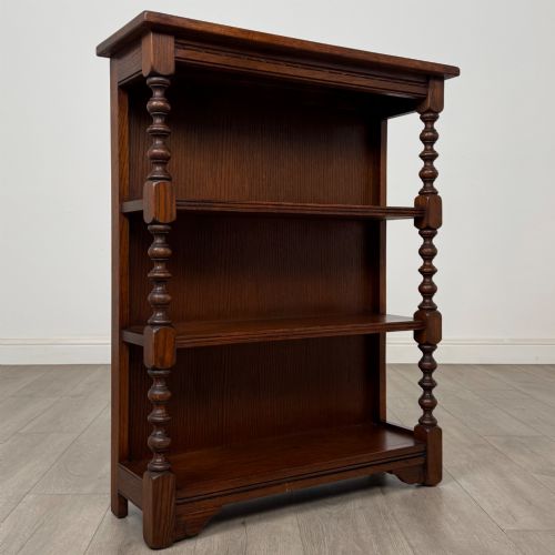 ANTIQUE 20TH CENTURY OPEN BOOKCASE IN OAK - ADDITIONAL PHOTO 8