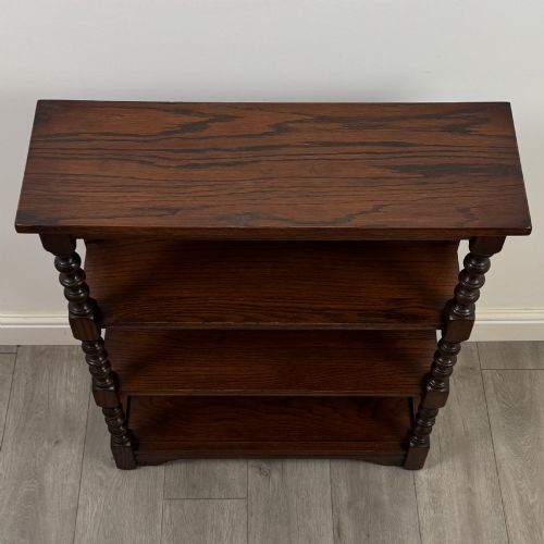 ANTIQUE 20TH CENTURY OPEN BOOKCASE IN OAK - ADDITIONAL PHOTO 9