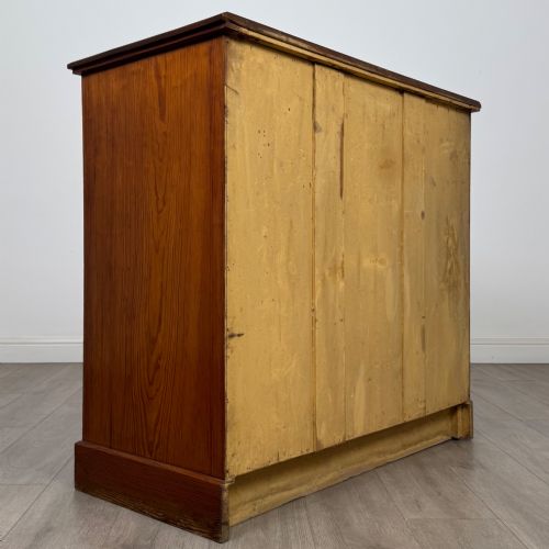 ANTIQUE 19TH CENTURY FIGURED PITCH PINE CHEST OF DRAWERS - ADDITIONAL PHOTO 3