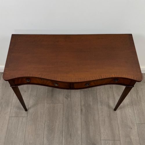 ANTIQUE 20TH CENTURY SERPENTINE WRITING TABLE IN MAHOGANY - ADDITIONAL PHOTO 8