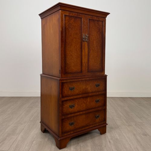 ANTIQUE 20TH CENTURY CABINET IN BURR WALNUT - ADDITIONAL PHOTO 8